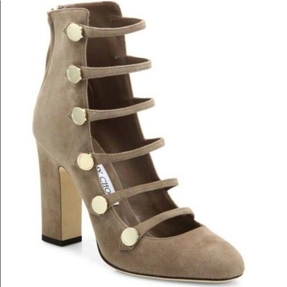 Jimmy Choo Venice 100 Suede Bootie in Light Mocha - Picture 6 of 14